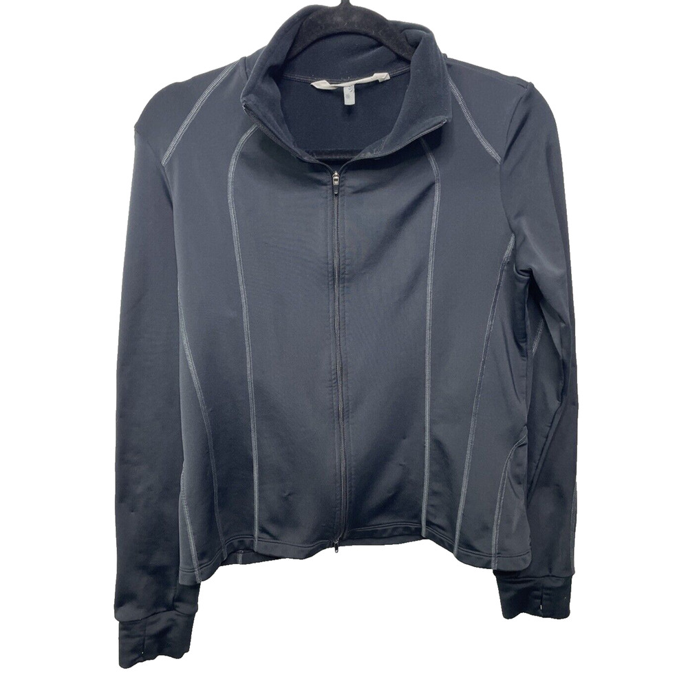 Athleta Womens Black Long Sleeve Pockets Activewear‎ Full Zip Jacket Running S